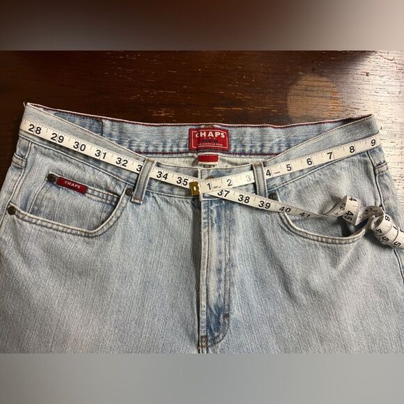 VTG Chaps Ralph Lauren Denim Jeans Straight Leg Light Wash Blue Sz 34x30 - Picture 5 of 12